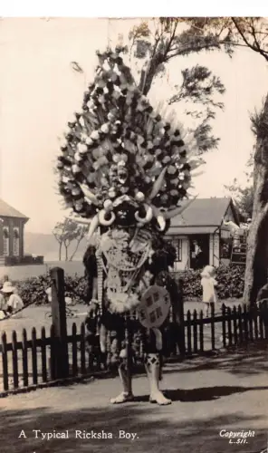 Südafrika eine typische Rikscha Boy ethnische RPPC Postkarte