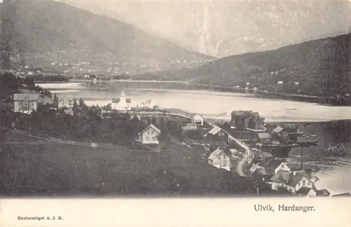 Norwegen Ulvik Hardanger See Vintage Postkarte