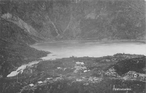 Norwegen Vatnahalsen Gesamtansicht See Vintage Postkarte
