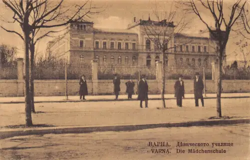 Bulgarien Varna Maedchenschule Mädchenschule Vintage Postkarte