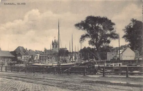 Niederlande Kanaal Kana Schleusenboote Vintage Postkarte