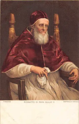Kunstportrait Ritratto di Papa Giulio II Papst von Raffaello Sanzio Postkarte