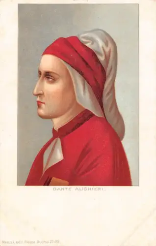 Portrait Dante Alighieri Schriftsteller der Göttlichen Komödie Vintage Postkarte