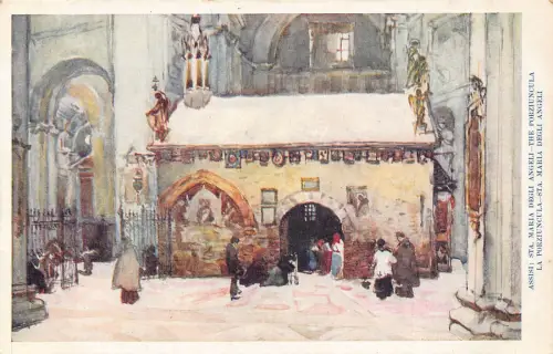 Italien Assisi Sta Maria Degli Angeli Die Porziuncula Vintage Postkarte