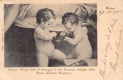 Italien Roma Rom 1903 Antonio Allegri Detto Correggio Babys Vintage Postkarte