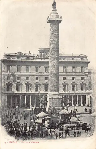 Italien Roma Rom Piazza Colonna Säule Vintage Postkarte