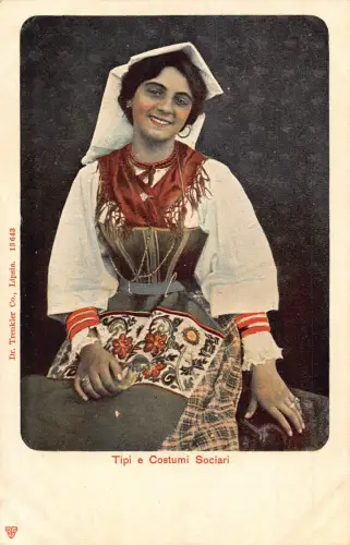 Italien Roma Rom Tipi e Costumi Sociari Frau Tracht Postkarte