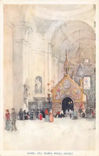 Italien Assisi Sta Maria Degli Angeli Kunst Vintage Postkarte