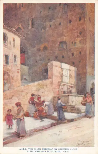 Italien Assisi Die Fonte Marcella von Galeazzo Alessi Kunst Vintage Postkarte