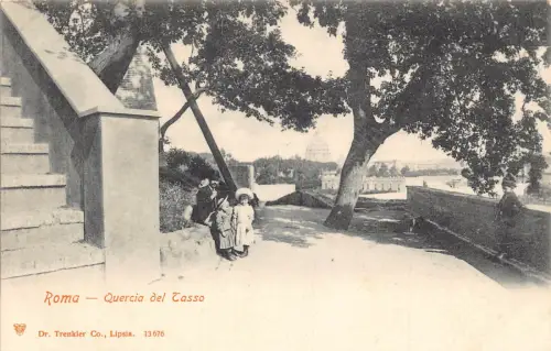 Italien Roma Rom Quercia del Tasso Kinder Vintage Postkarte