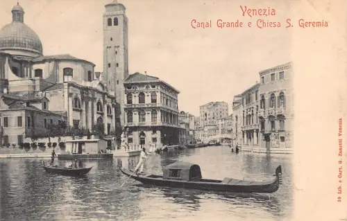 Italien Venedig Venezia Canal Grande e Chiesa S Geremia Kirche Gondeln Postkarte