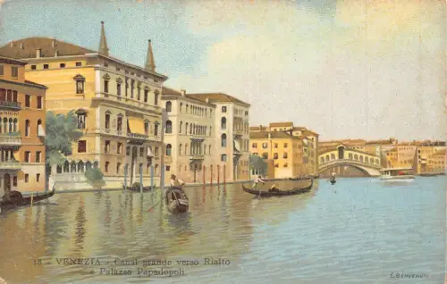 Italien Venedig Venezia Canal Grande verso Rialto Palazzo Papadopoli Postkarte