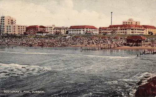Südafrika Durban Scotsman's Pool Sea Vintage Postkarte