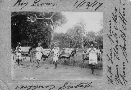 Südafrika 1917 Johannesburg Rikscha Jungen ethnische Feldpostkarte Erster Weltkrieg