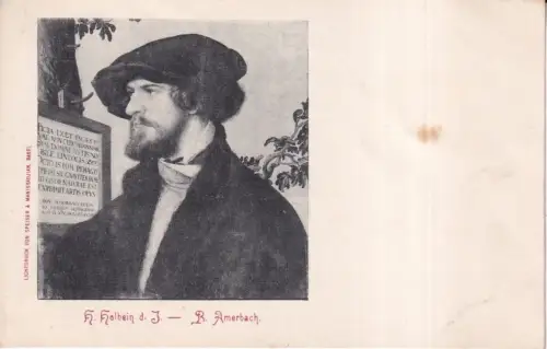 Portrait von R Amerbach von H Holbein d J alte Postkarte