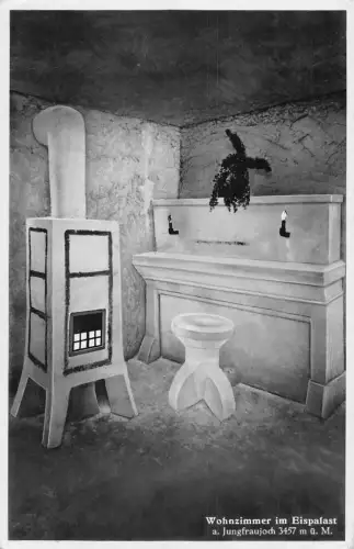 Schweiz Wohnzimmer im Eispalast Jungfraujoch Zimmer Vintage Postkarte