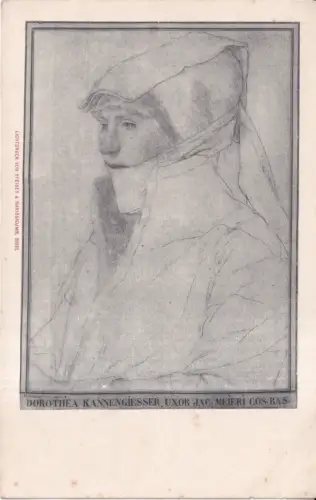 Gezeichnetes Porträt Dorothea Kannengieser Uxor Jac Meieri Cos Bas Vintage Postkarte