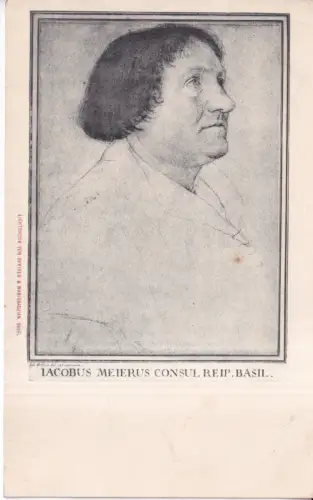 Portrait gezeichnet Iacobus Meierus Konsul Reip Basil Vintage Postkarte