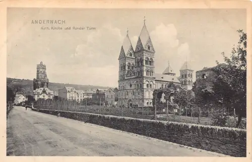 Deutschland Andernach Kath Kirche Runder Turm Vintage Postkarte