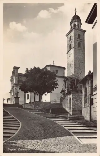 Schweiz Lugano Dom Cattedrale Vintage Postkarte
