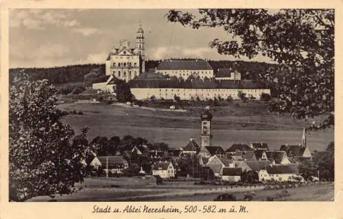 Deutschland Stadt Abtei Kloster Neresheim Vintage Postkarte