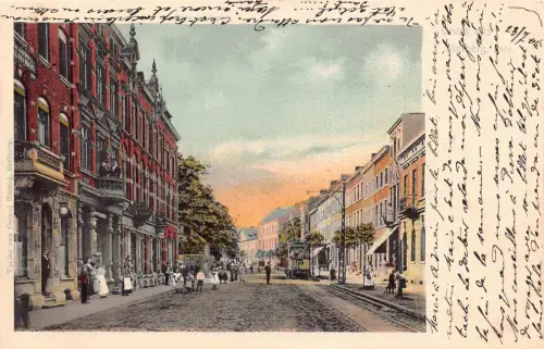 Deutschland 1904 Gruss aus Stolberg Straße Straßenbahn Vintage Postkarte