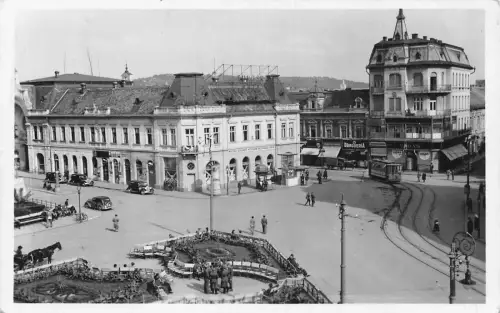 L513 Rumänien Oradea Nagyvarad Straßenbahn Bemer ter Soldaten RPPC Postkarte