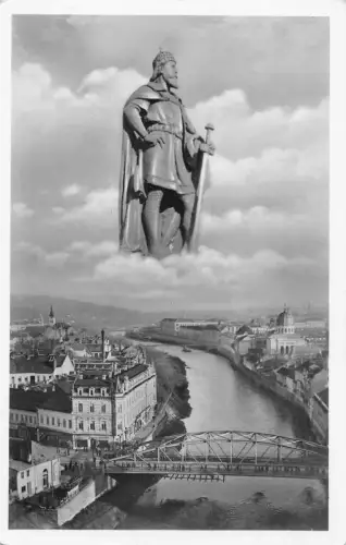 L513 Rumänien Oradea Nagyvarad Saint Laszlo Ladislau 1943 RPPC Vintage Postkarte