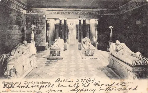 Deutschland 1904 Gruss aus Charlottenburg Mausoleum Innenraum Vintage Postkarte