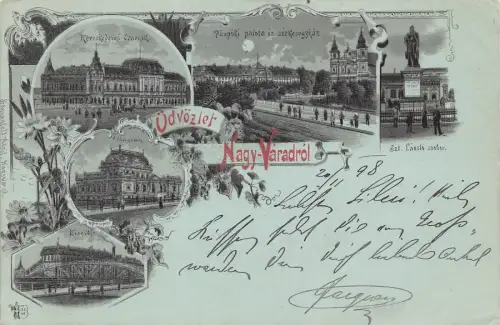 L513 Rumänien Oradea Nagyvarad 1898 Litho Vintage Postkarte