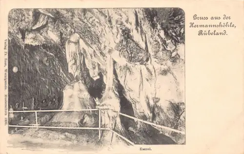 Deutschland Gruss aus Hermannshöhle Ruebeland Höhle Kanzel Vintage Postkarte