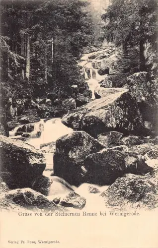 Deutschland Gruss von der Steinernen Renne bei Wernigerode Wasserfall Postkarte
