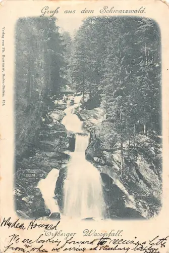 Deutschland Gruss aus Schwarzwald Triberger Wasserfall Wasserfall Postkarte