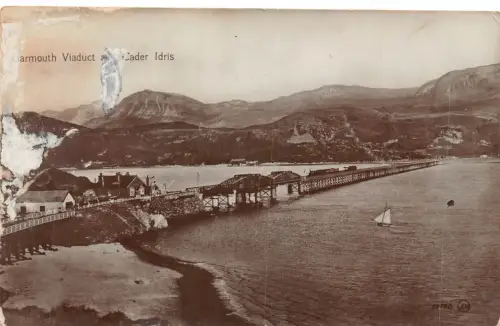 Wales 1919 Harmouth Viaduct at Cader Iris Penygader Vintage Postkarte