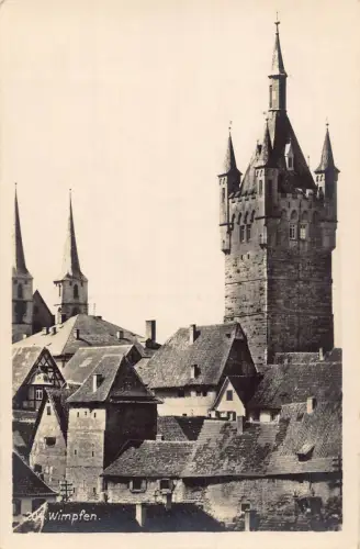 Deutschland Wimpfenturm Vintage Postkarte