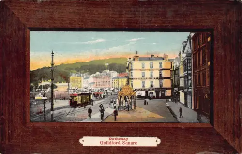 Schottland Rothesay Guildford Square Straßenbahn Restaurant Vintage Postkarte