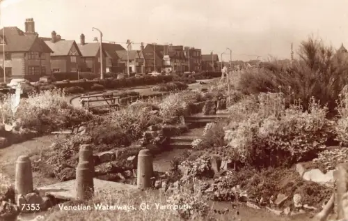 England 1966 Great Yarmouth Venetian Waterways Vintage Postkarte