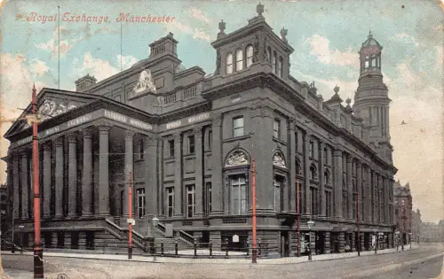 England 1908 Royal Exchange Manchester Vintage Postkarte