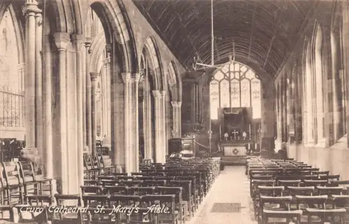 England Truro Cathedral St Mary's Aisle Vintage Postkarte