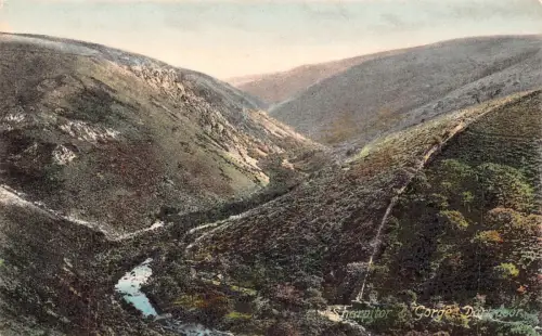 England Sharpitor and Gorge Dartmoor RIver Forests Vintage Postkarte