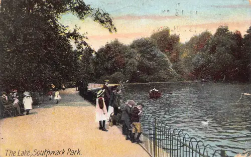 England Southwark Park Lake Kinder Postkarte