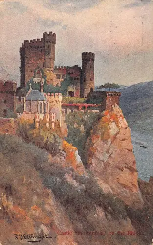 Deutschland 1940 Burg Stolzenfels am Rhein Kunst Vintage Postkarte