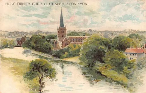 England Holy Trinity Church Stratford on Avon Vintage Postkarte