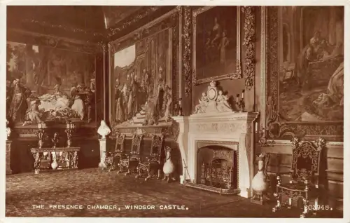 England Präsenzkammer Windsor Castle RPPC Vintage Postkarte