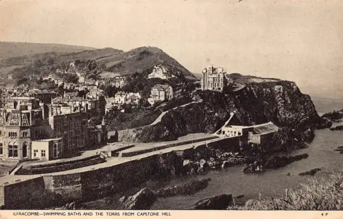 England Ilfracombe Schwimmbäder und Torrs von Capstone Hill Postkarte