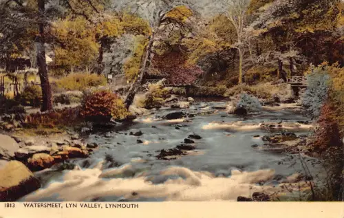England Watersmeet Lyn Valley Lynmouth River Vintage Postkarte