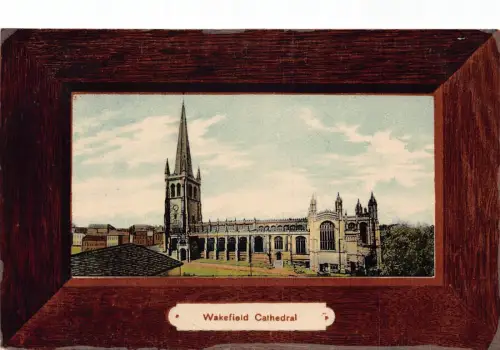 England Wakefield Kathedrale Passepartout Vintage Postkarte