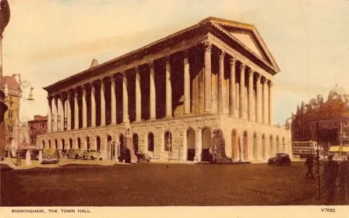 England Birmingham Town Hall Vintage Postkarte