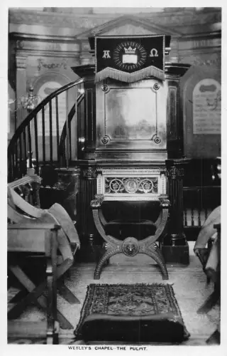 England London Wesley's Chapel The Pulpit RPPC Vintage Postkarte