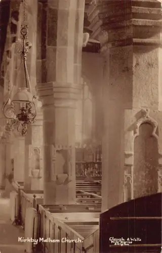 England Kirkby Malham Kirche Interieur Vintage Postkarte